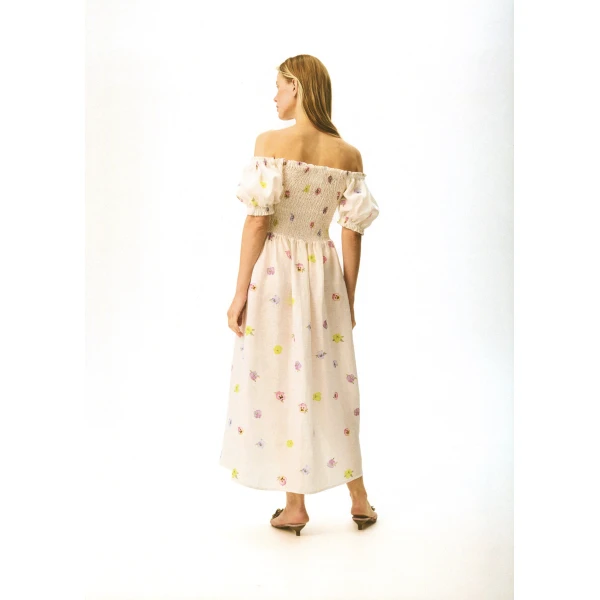 The Sleeper Belle Floral-Appliqué Midi Dress, view 3