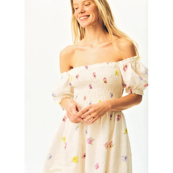 The Sleeper Belle Floral-Appliqué Midi Dress, view 5
