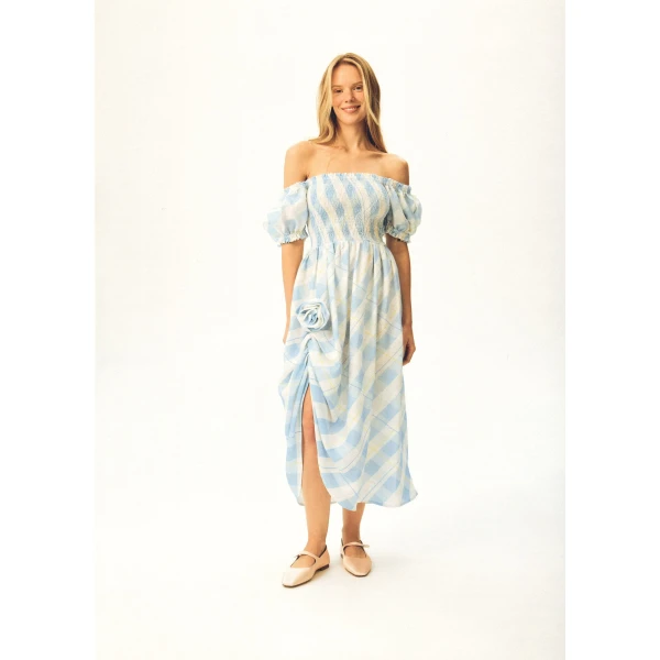 The Sleeper Belle Floral-Appliqué Midi Dress, view 6