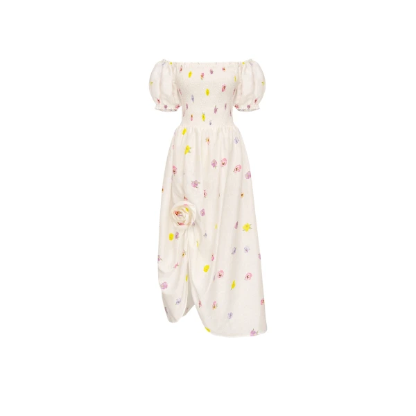 The Sleeper Belle Floral-Appliqué Midi Dress