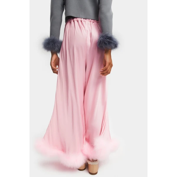 The Sleeper Boudoir Pants with Feathers in Pink, view 5