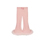 The Sleeper Boudoir Pants with Feathers in Pink