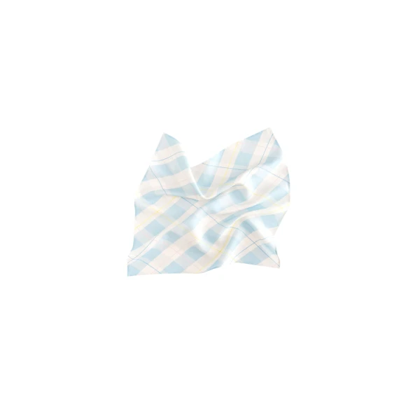 The Sleeper Cha-Cha Linen Lounge Pants with Headscarf in Blue Plaid