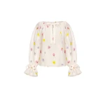 The Sleeper Cha-Cha Lounge Blouse in Pansies