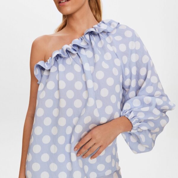 The Sleeper Cha-Cha Lounge Shorts with Headscarf in Blue Polka Dot, view 4