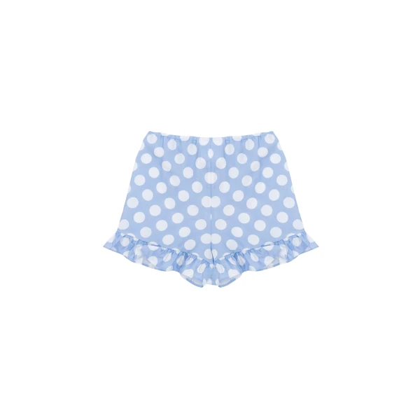 The Sleeper Cha-Cha Lounge Shorts with Headscarf in Blue Polka Dot