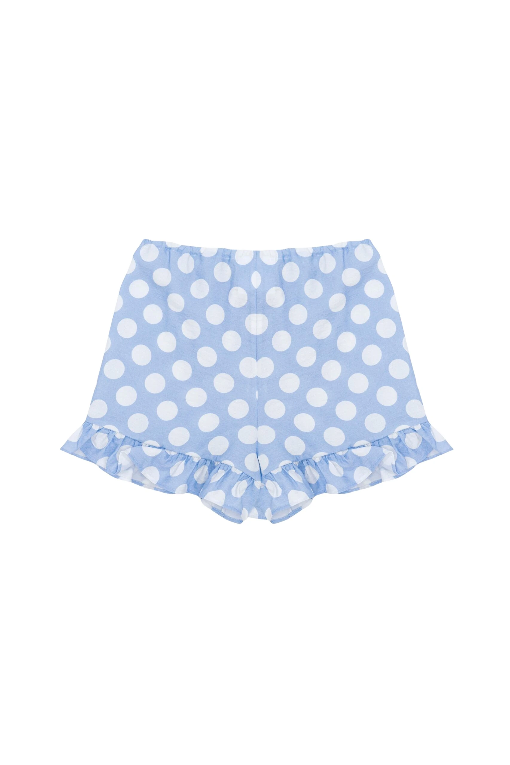 Cha-Cha Lounge Shorts with Headscarf in Blue Polka Dot