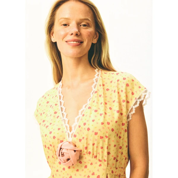 The Sleeper Genus Floral-Appliqué Midi Dress, view 2