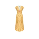 The Sleeper Genus Floral-Appliqué Midi Dress