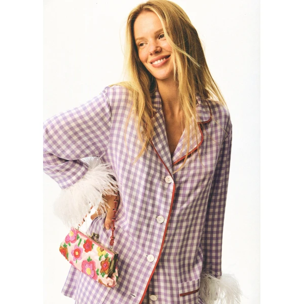 The Sleeper Iconic Party Pajama Suit with Feathers, view 4