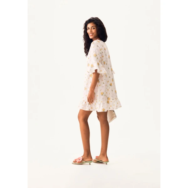 The Sleeper Marseille Linen Mini Dress with headscarf in Mimosa, view 3