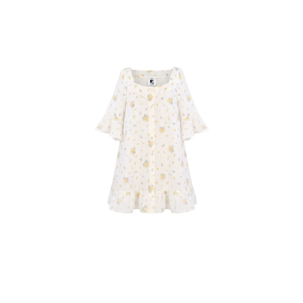 The Sleeper Marseille Linen Mini Dress with headscarf in Mimosa