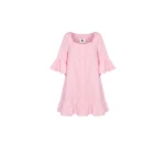 The Sleeper Marseille Linen Mini Dress with headscarf in Pink