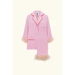 The Sleeper Party Pajamas Set with Detachable Feathers in Pink