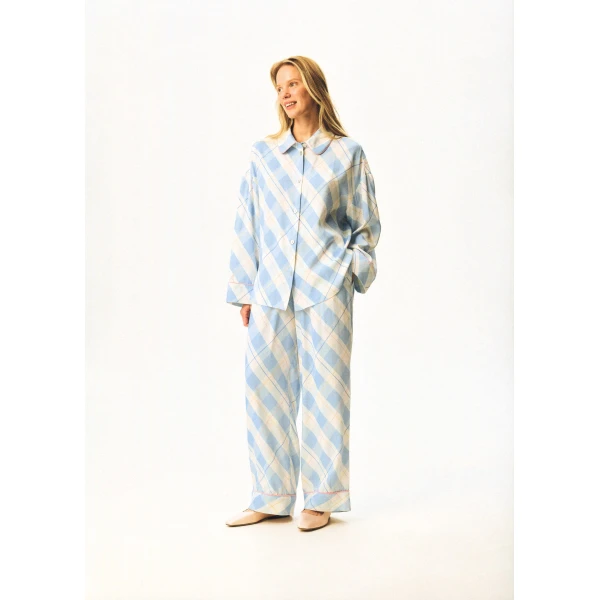 The Sleeper Pastelle Oversized Pants in Blue Plaid, view 4