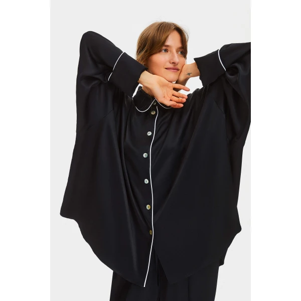 The Sleeper Pastelle Oversized Shirt in Black, view 2