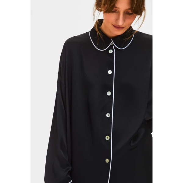 The Sleeper Pastelle Oversized Shirt in Black, view 4