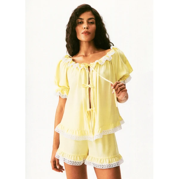 The Sleeper Romantica Set with Short in Yellow, view 6