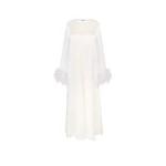 The Sleeper Suzi Maxi Dress With Detachable Feathers in White