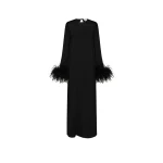 The Sleeper Suzi Maxi Dress with Detachable Feathers in Black