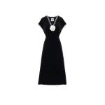 The Sleeper The Genus Rosa Satin Dress in Black