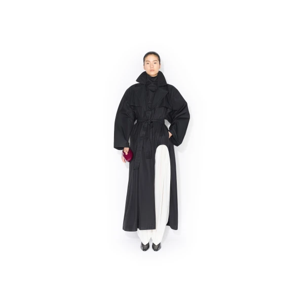 Alaïa Solaro Cotton Trench Coat - ALAÏA Coats - Laser Cut Luxury - Shop at Luxury Shoes 