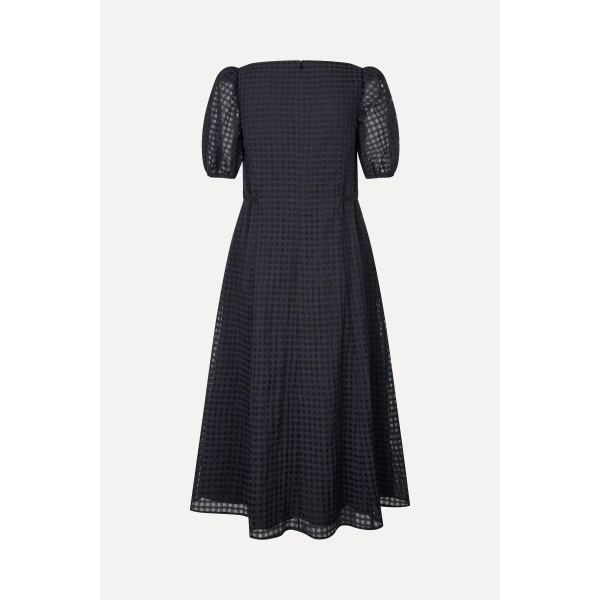 Stine Goya Adjustable Waist Voluminous Midi Dress in Checkered Organza, view 5