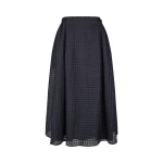 Stine Goya Adjustable Waist Voluminous Midi Skirt in Checkered Organza