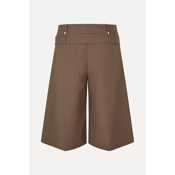 Stine Goya Belted Tailored Bermuda in Chicory Coffee Shorts, view 3