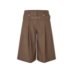 Stine Goya Belted Tailored Bermuda in Chicory Coffee Shorts