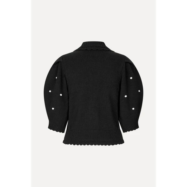 Stine Goya Bobble Knit Polo Cardigan in Midnight Bobbles, view 3
