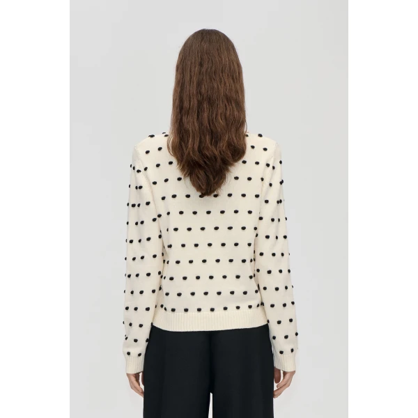 Stine Goya Bobble Polo Collar Sweater in Sunlight Bobbles, view 4