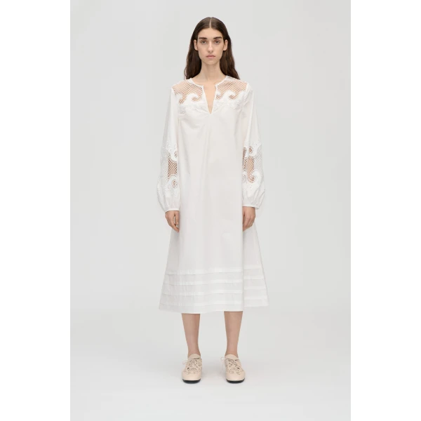 Stine Goya Broderie Long Tunic Dress in Ballerina Broderie, view 2