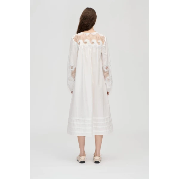 Stine Goya Broderie Long Tunic Dress in Ballerina Broderie, view 4