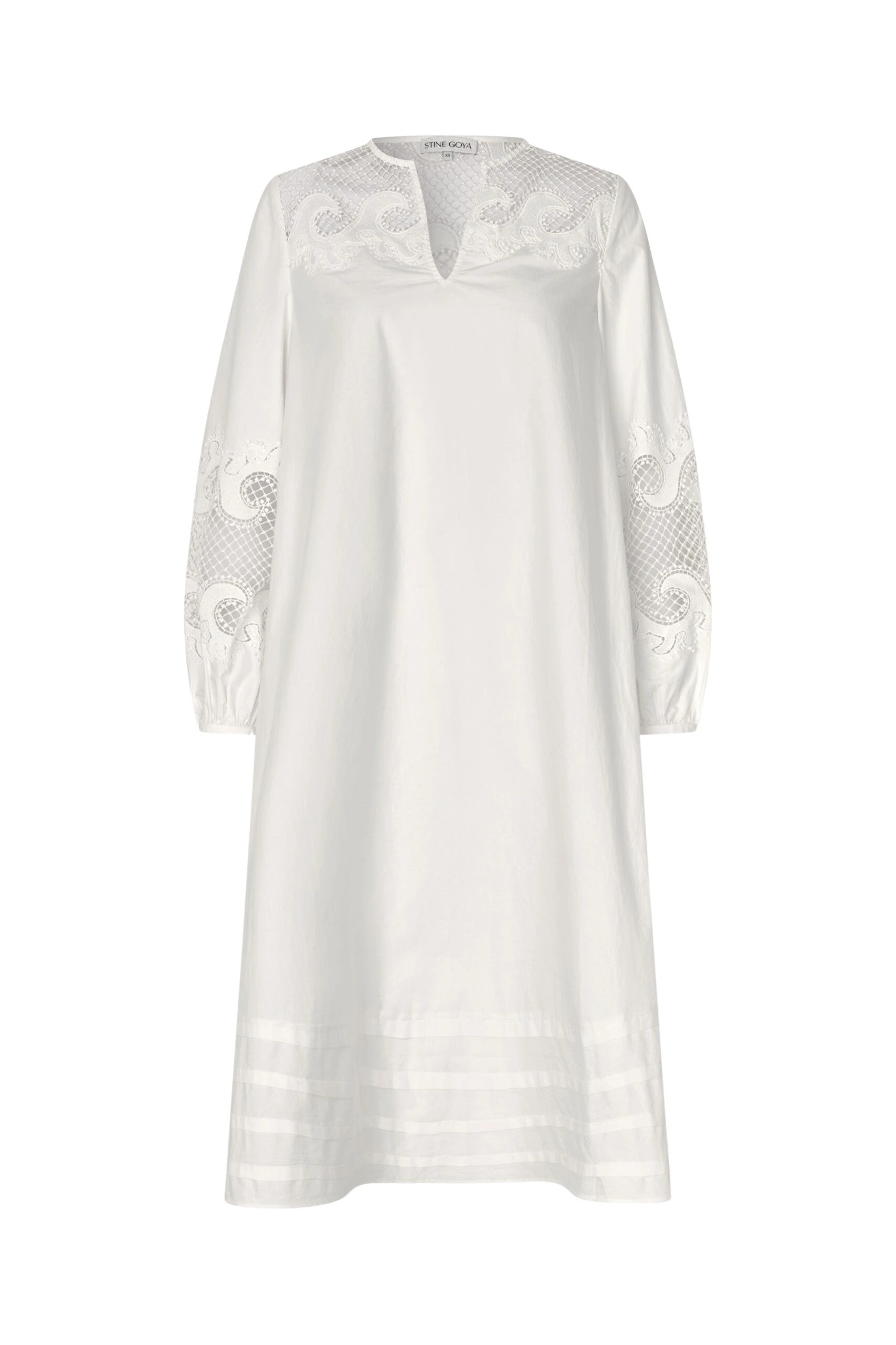Stine Goya Broderie Long Tunic Dress in Ballerina Broderie