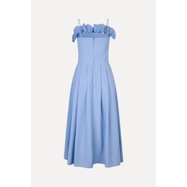 Stine Goya Bustier Dress With Flower Details in Bel Air Blue, view 3