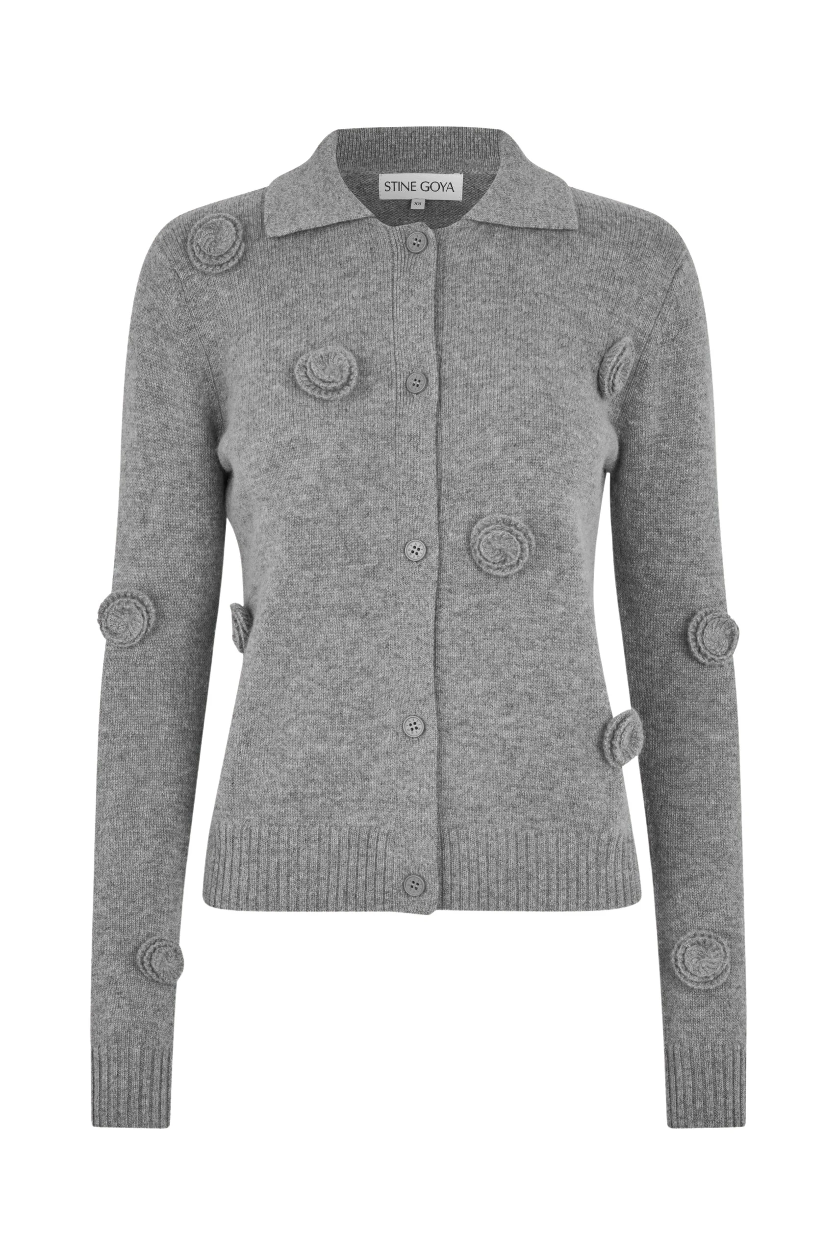 Stine-Goya-Button-Up-Long-Sleeve-Polo-Knit-in-Flint-Gray-scaled38610_nobg Stine Goya Button Up Long Sleeve Polo Knit in Flint Gray