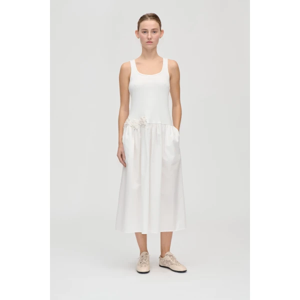 Stine Goya Casual Tank Midi Dress in Off White, view 2