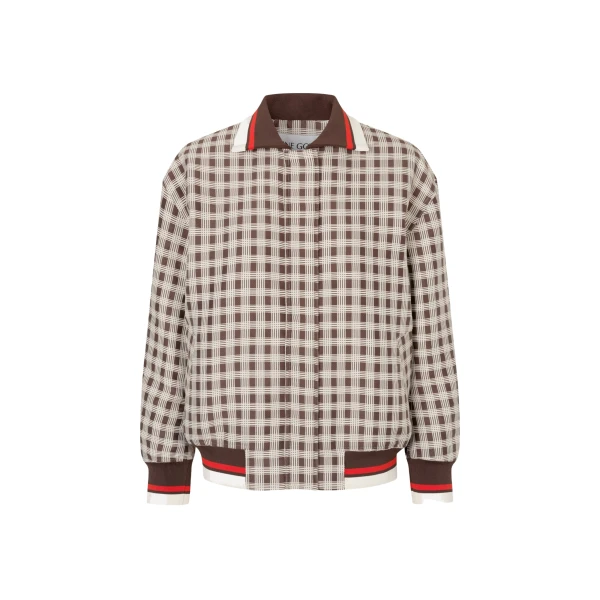 Stine Goya Collar Bomber Jacket in Checks