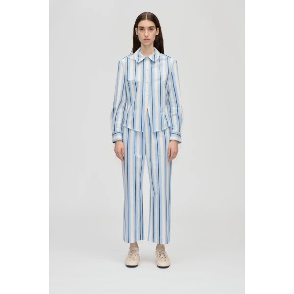 Stine Goya Cropped Pants With Tab in Lightwave Stripes, view 2