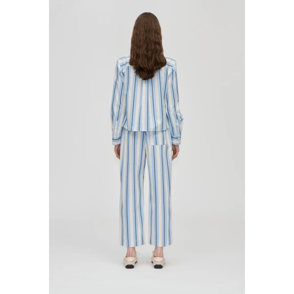 Stine Goya Cropped Pants With Tab in Lightwave Stripes, view 4