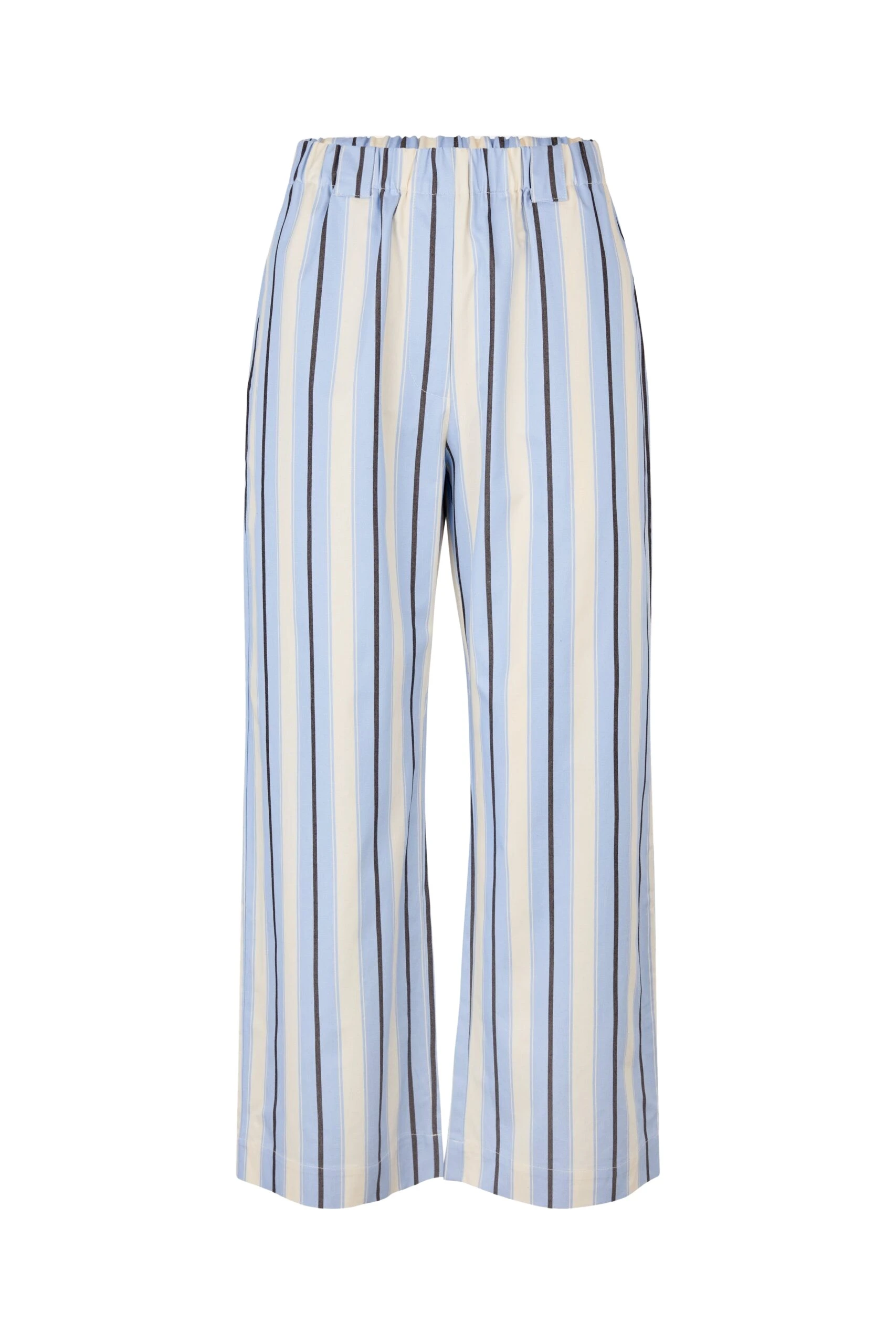 Stine Goya Cropped Pants With Tab in Lightwave Stripes