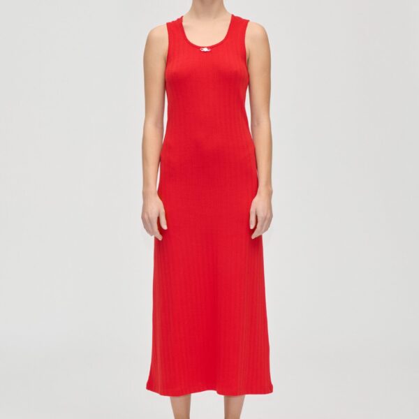 Stine Goya Deep Neckline Tank Dress in Velocity Red, view 2