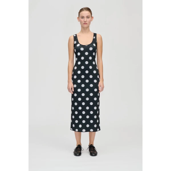 Stine Goya Elastic Deep Neckline Tank Dress in Dots in Motion, view 2