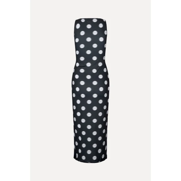 Stine Goya Elastic Deep Neckline Tank Dress in Dots in Motion, view 3