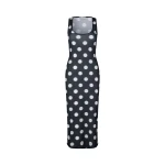 Stine Goya Elastic Deep Neckline Tank Dress in Dots in Motion