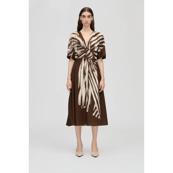 Stine Goya Elastic Detail Midi Dress in Bow, view 2