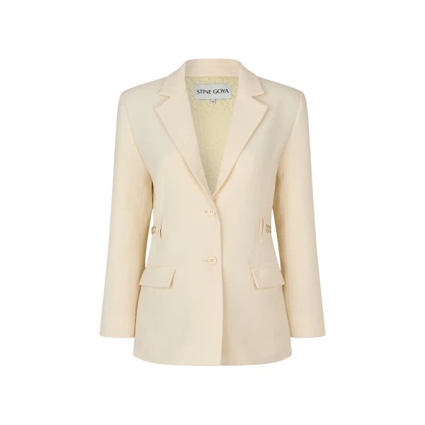 Stine Goya Elastic Detail Tailoring Blazer in Eggnog