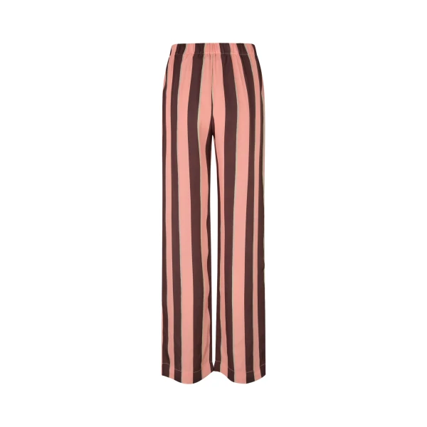 Stine Goya Elasticated Long Pants in Rosewood Mint Stripes