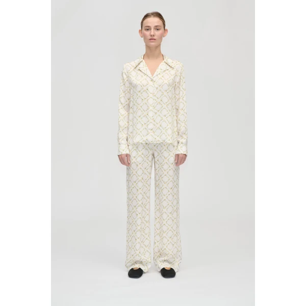 Stine Goya Elasticated Long Pants in Sakura Check Yellow, view 2